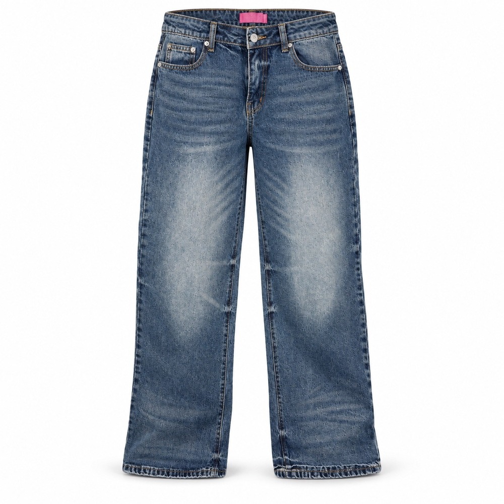 Edikted Women Medium Wash Wide Leg Baggy Denim Jeans Blue Size M Y2K Streetwear
